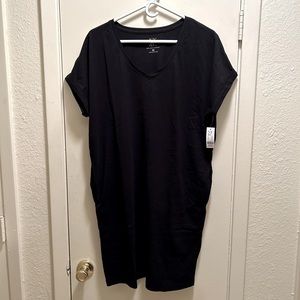 Black T-Shirt Dress with Pockets